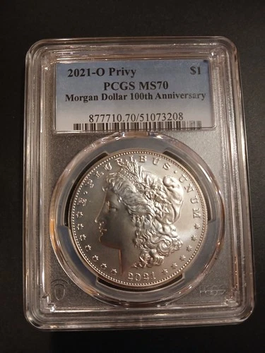 2021-O Morgan Silver Dollar MS70 PCGS 100th Anniversary