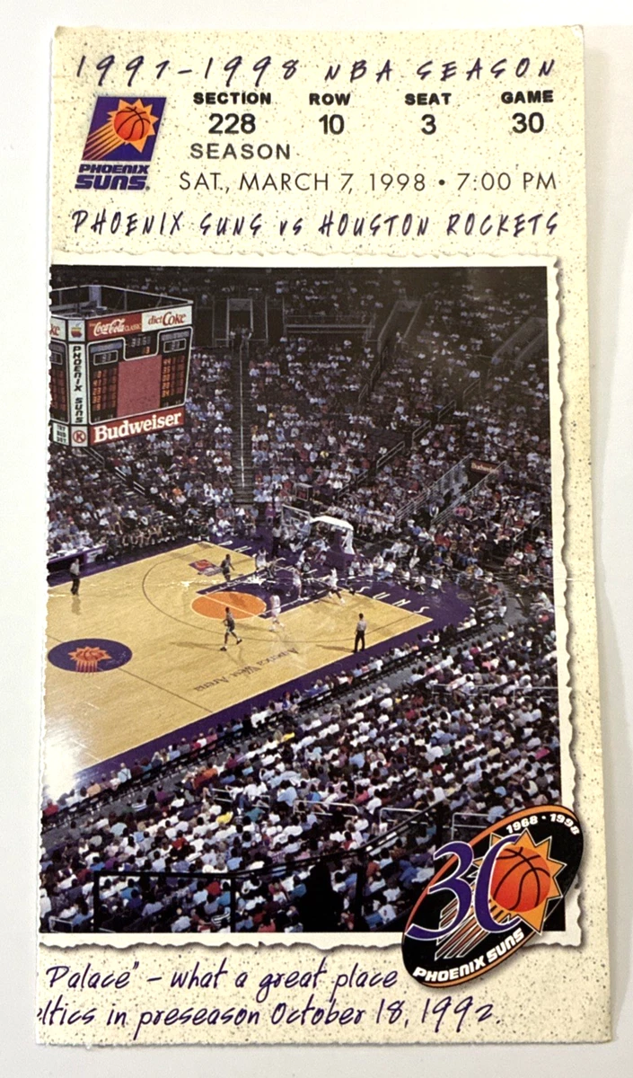 Billet Original NBA Houston Rockets Vs Golden State Warriors – 11 Décembre 1986