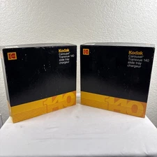Kodak Carousel Transvue 140 Slide trays Lot of 2 Original Boxes +Random Slides!