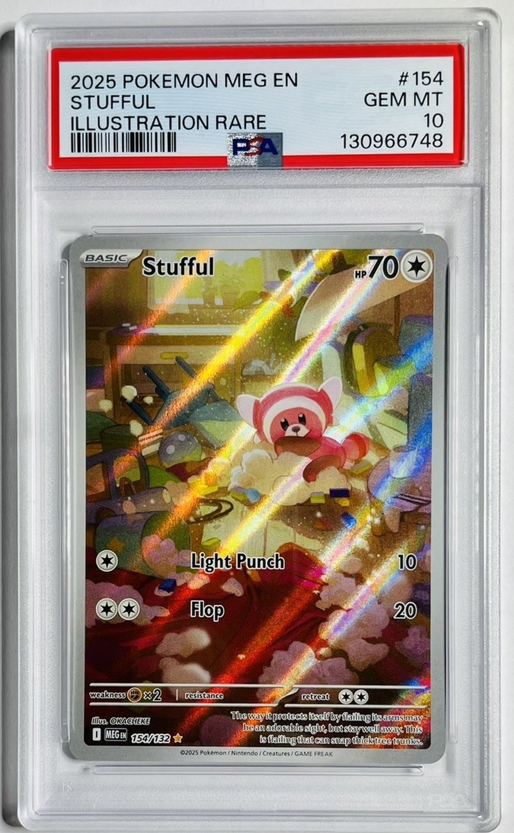 POP 1🥇 Pokemon PSA 10 GEM MINT Stufful 154/132 (IR) Mega