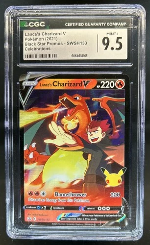 2021Pokemon SWSH Black Star Promos Lance's Charizard V #SWSH133 CGC 9.5