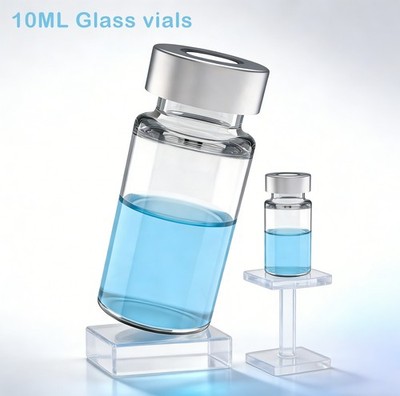 100/500/1000PCS 10ml Sample Vials Glass Vials+20mm Crimp Top Clear Flat Bottom