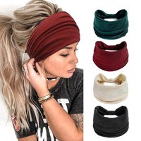 Stirnband Damen Breite Elastische Weiche Boho HaarbäNder Leopard Print Haarschmu