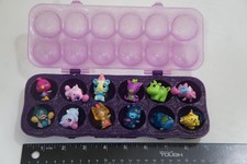 Hatchimals Colleggtibles Lot 12 Figures W/ Purple Egg Carton Hard Case - READ