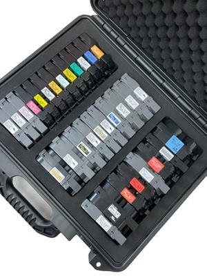 Protective Custom Label Tape Carrying Case for TZe P-Touch Tapes - Holds up t...
