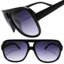 Classic Upscale Hip Vintage Retro 80s Style Sunglasses Square Matte Black Frame