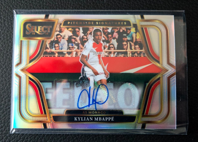 2025-26 Panini Select Ligue 1 KYLIAN MBAPPÉ PITCHSIDE SIGNATURES Auto AS Monaco