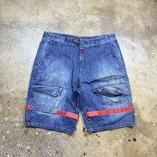 Marithe Francois Girbaud MFG Shuttle Cargo Style Shorts Denim Jorts Mens 40 Y2K