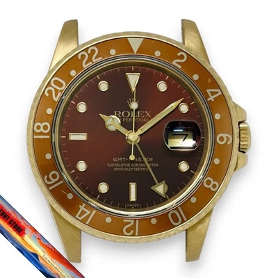 Rolex GMTMaster 16758 Yellow Gold Brown Dial K18 J75067 - Image 1 of 4