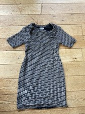 Dressbarn Patterned Bodycon Dress Size 10 Grey Black Off White