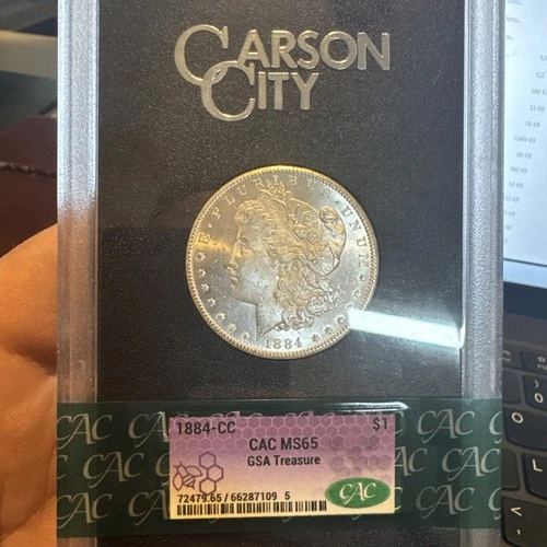 1884-CC Carson City Morgan Silver GSA Treasure CAC MS65
