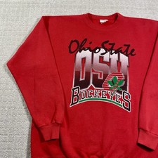Vintage 90s Ohio State Buckeyes Size XL OSU University Brutus Red Sweatshirt