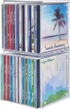 Stackable Clear Plastic CD Organizers Cube Jewel Case Holders Perfect