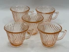 5 Demitasse Cups Diana Pink by Federal Glass Depression Era 1930s
