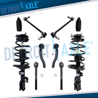 FWD Front Struts w/ Coil Springs Tie Rods Sway Bars for 2005-2010 Toyota Sienna