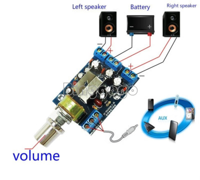 TEA2025B 2.0 Stereo Dual Channel 3W+3W Audio Amplifier Board 5V 9V 12V CAR D