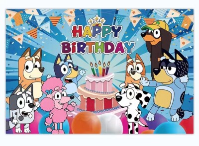 Bluey Kinder Geburtstag Party Hintergrund Fotografie Kulissen Backdrop Deko