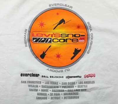 RARE Vintage 90s Levis Sno-core Concert Ft. Redman Everclear Soul Coughing Sz XL