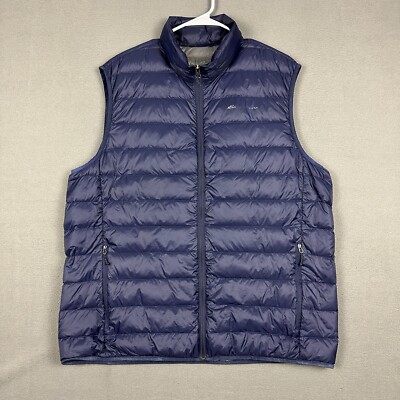 Eddie Bauer Puffer Vest Mens XL Blue Lightweight Down Casual