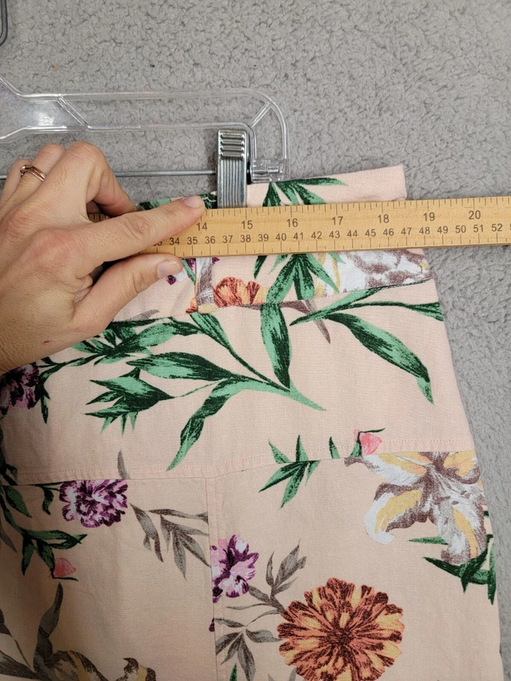 Falda Athena Marie Floral Mezcla Lino XL Falda Midi Cremallera Lateral Midi Foto 4 de 4