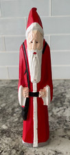 Christmas Folk Art Thin Standing Santa Figurine 8"