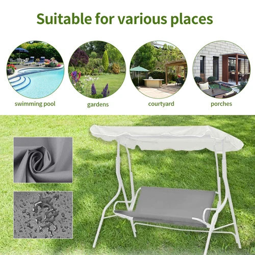 2/3 Seater Swing Seat Replacement Cover Part Garden Swinging Bench Hammock 900D - Picture 6 of 12