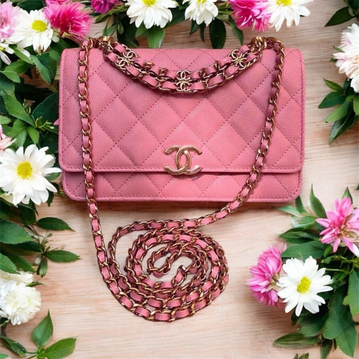 Chanel Coco First Wallet On Chain WOC, Gold Hardware! Limited