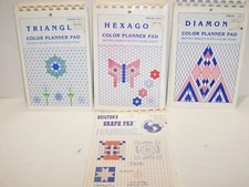 Lot of 4 ESP Products  Graph Pads  GP-5 5" x 7 Square Triangle Hexagon Diamond