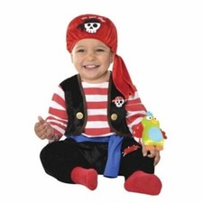 Baby Buccaneer Pirate Baby Infant 0-6 Months Halloween Dress Up Costume w/parrot