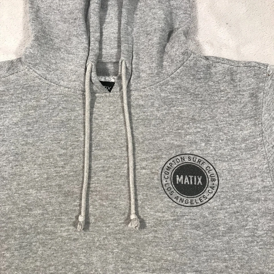Sudadera con Capucha Matix Para Hombre Talla Grande Gris Jaspeado Compton Surf Club Los Angeles Gráfico Foto 2 de 4