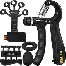 Grip Strength Trainer Kit (5 Pack) with Finger Exerciser, Hand Grip Strengthener