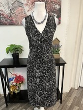 Kenneth Cole New York Black White Abstract Print Wrap Dress Size S Small