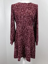 Loft Outlet Shirt Dress Sz 6 Womens Red Paisley Classic Long sleeve