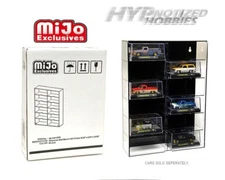 SHOWCASE 1:64 12-CAR DISPLAY CASE WALL MOUNT PLASTIC BLACK  VERSION MJ10012BK