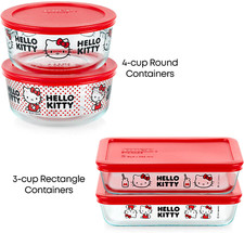 Pyrex Hello Kitty 8-piece Glass Food Storage ...