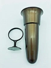 Crypt Mausoleum Bronze Vase 8.0 IN with (Epoxy) Disc Base Ring Support