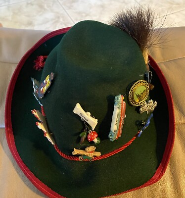 Tyrolian Vintage Alpine Hat w/pins and Gamsbart brush | eBay display picture 3