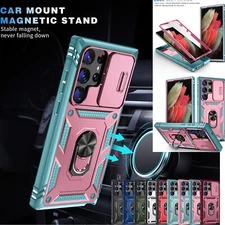 For Samsung Galaxy S25 S24 S23 Ultra S22 S20 Shockproof Rubber Ring Stand Case