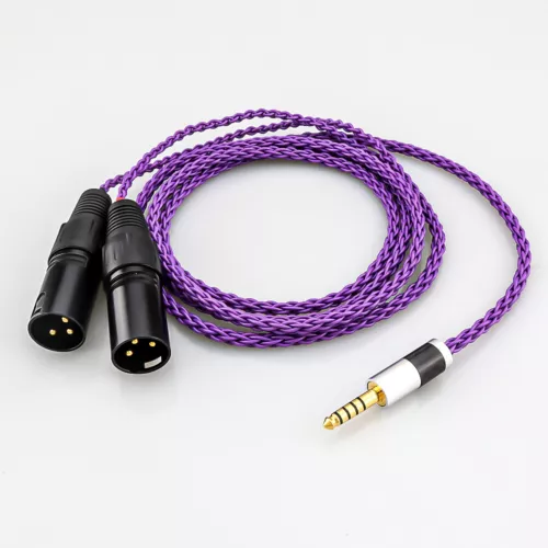 Cavo Adattatore Audio XLR Bilanciato Maschio a Doppio 2x3pin 8 Core Placcato Argento 4,4mm - Foto 2 di 6