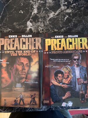 Lot Of 2 Preacher Comic Book Two Paperback Ennis-Dillon/Proud American/End of Wo