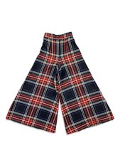 Vintage 1970s High-Waisted Plaid Wool Palazzo Wide Leg Pants USA Union Made