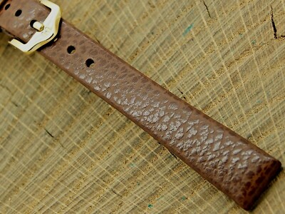 Hirsch Dakota Brown Leather Watch Band w Gold Tone Buckle 12mm Unused Ladies NOS