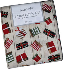 Create it 1 Yard Camper Gift Fabric Cut 100 Cotton Holiday Pattern New