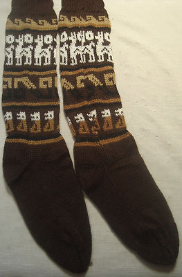 NEW, 100% ALPACA WOOL SOCKS, SIZE 7 TO 9, LEGWARMERS, 1 PAIR, BROWN