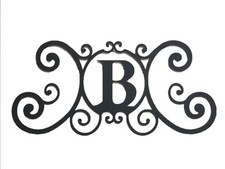 Iron Letter B Monogram Door Wall Decoration Plaque Metal Initial solid 2mm thick