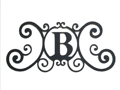 Iron Letter B Monogram Door Wall Decoration Plaque Metal Initial solid 2mm thick