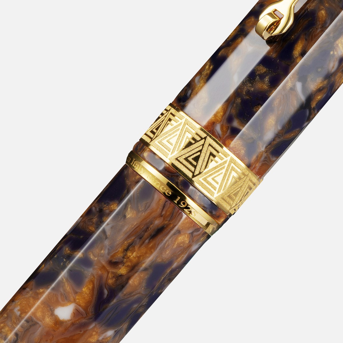 Omas Paragon Fountain Pen in Blue Saffron with Gold Trim - 14kt