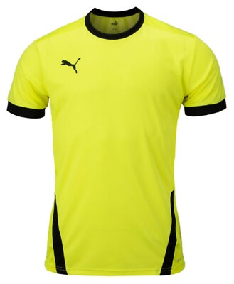 Puma Men Team Goal 23 T-Shirts Training Yellow Soccer Tee GYM