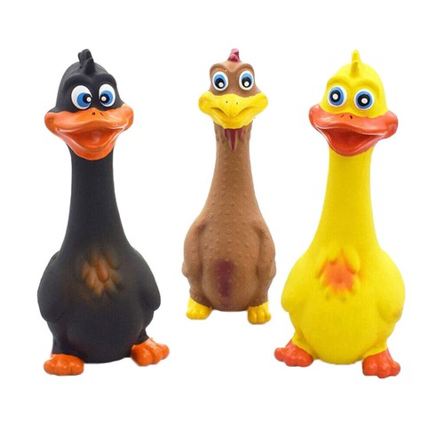 Schreien Quietschen Gummi Huhn Ente Quietschende Hund Spielzeug Behandeln XS-L