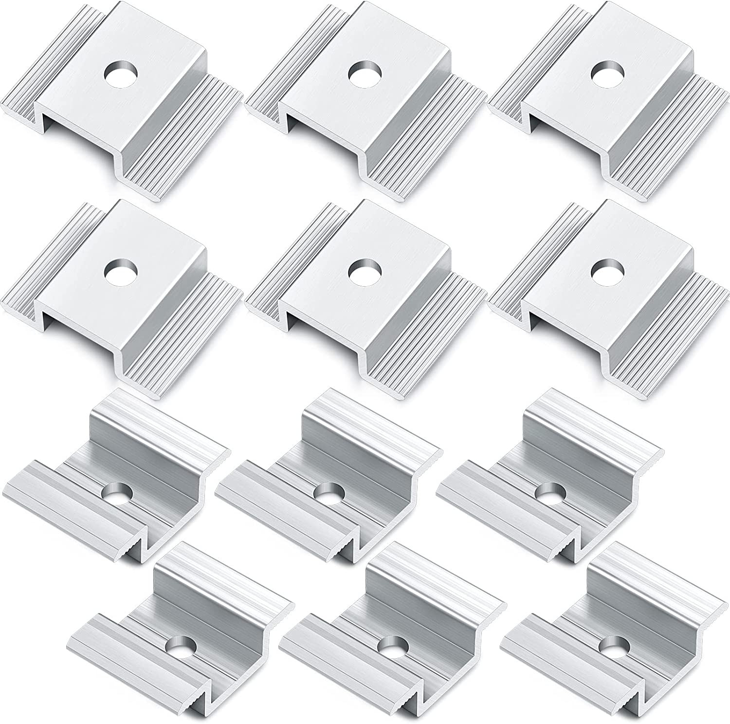 Solar Panel Mid Clamps Mount Bracket 1.06" Aluminium Mounting Accessories 12 PCS
